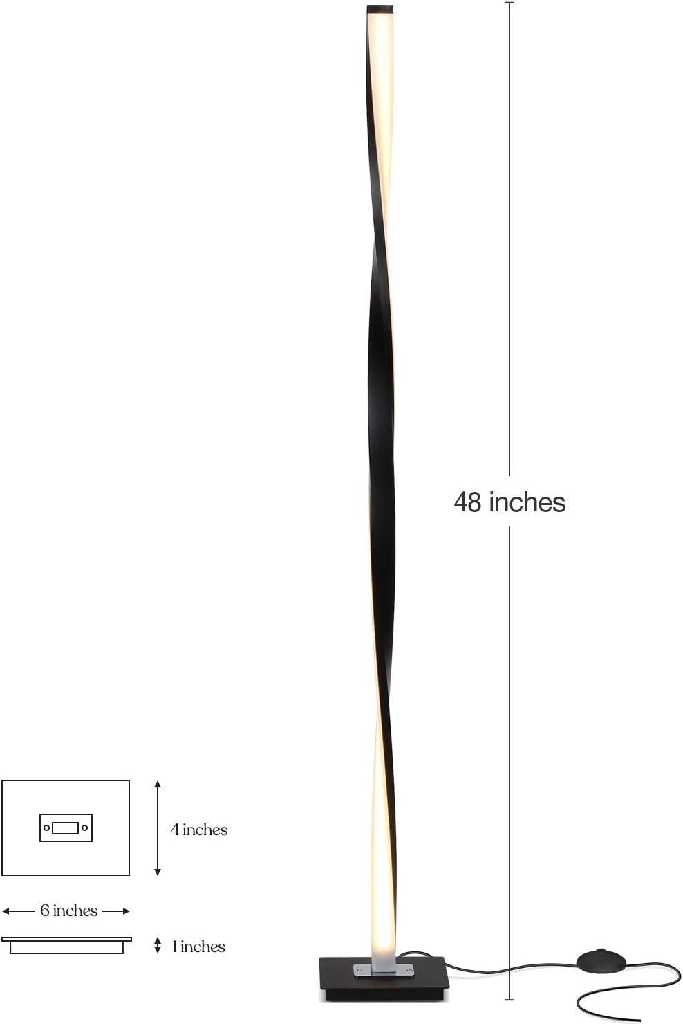 Brightech Helix 48 in. Industrial LED Floor Lamp with Built-In 3-Way Dimmer