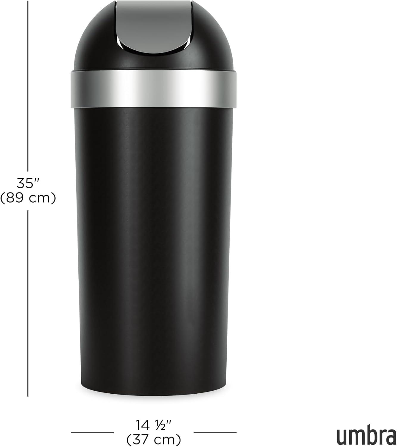 Umbra Venti Plastic Swing Top Kitchen Trash Can - 16 Gallons