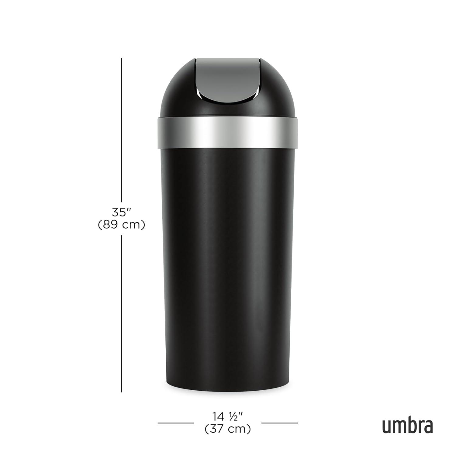 Umbra Venti Plastic Swing Top Kitchen Trash Can - 16 Gallons
