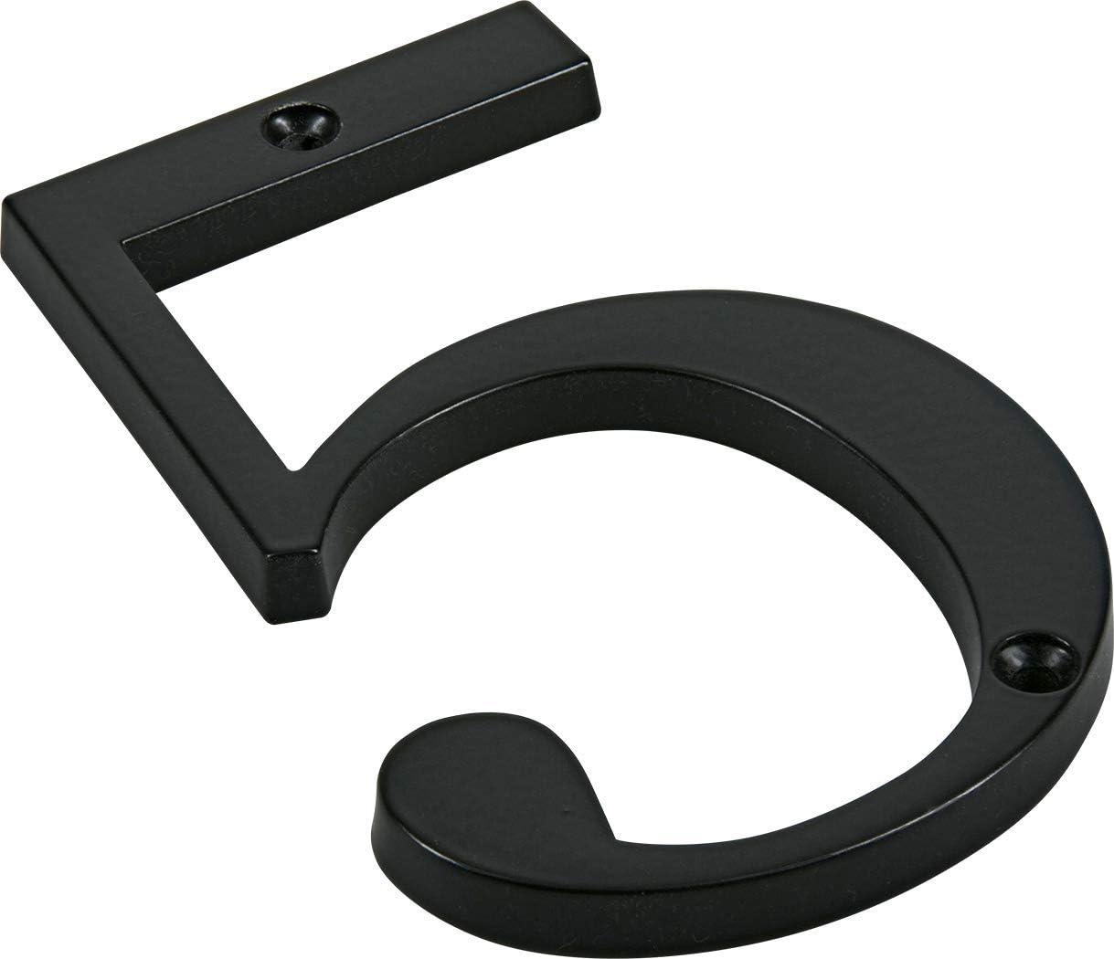 4-Inch Matte Black Zinc House Number 5