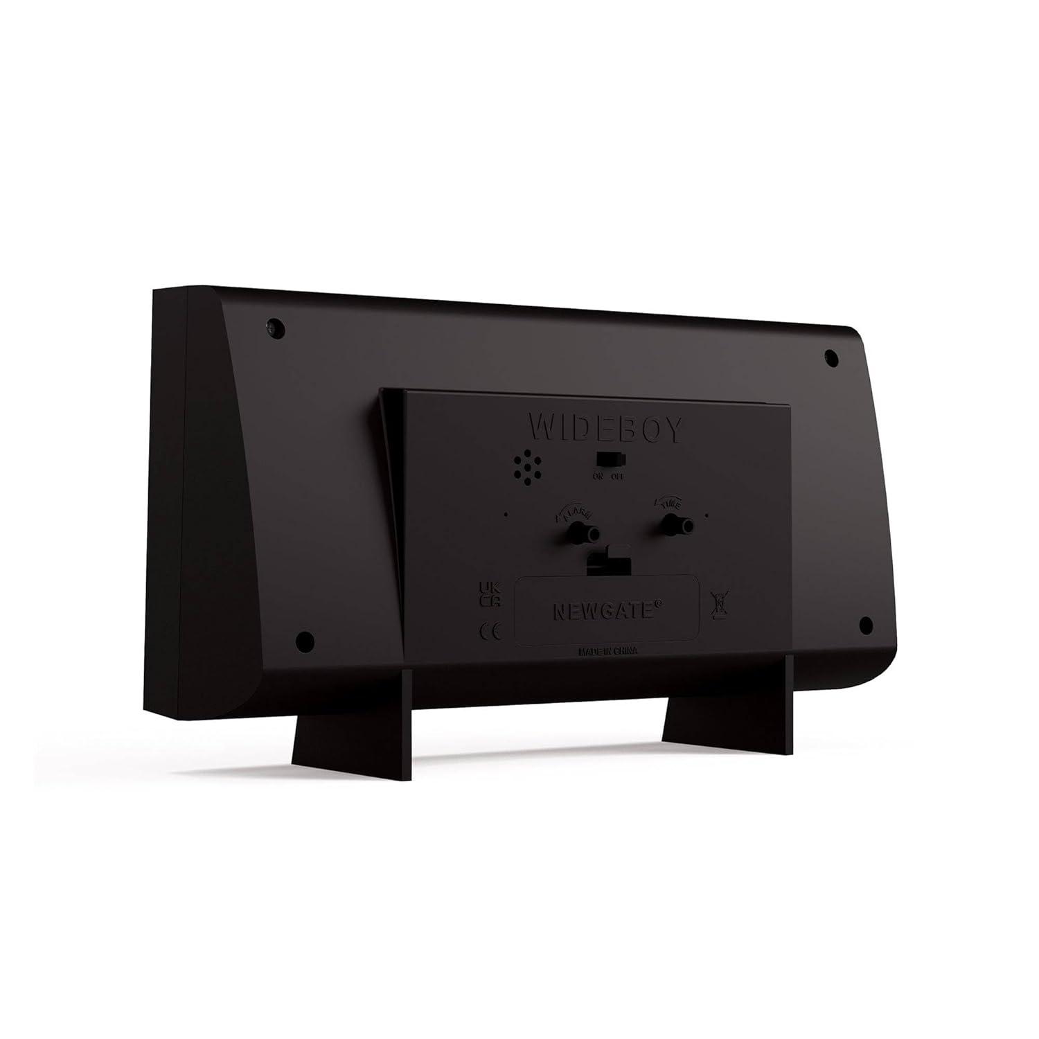 Black Rectangular Acrylic Retro Alarm Clock with Silent Sweep