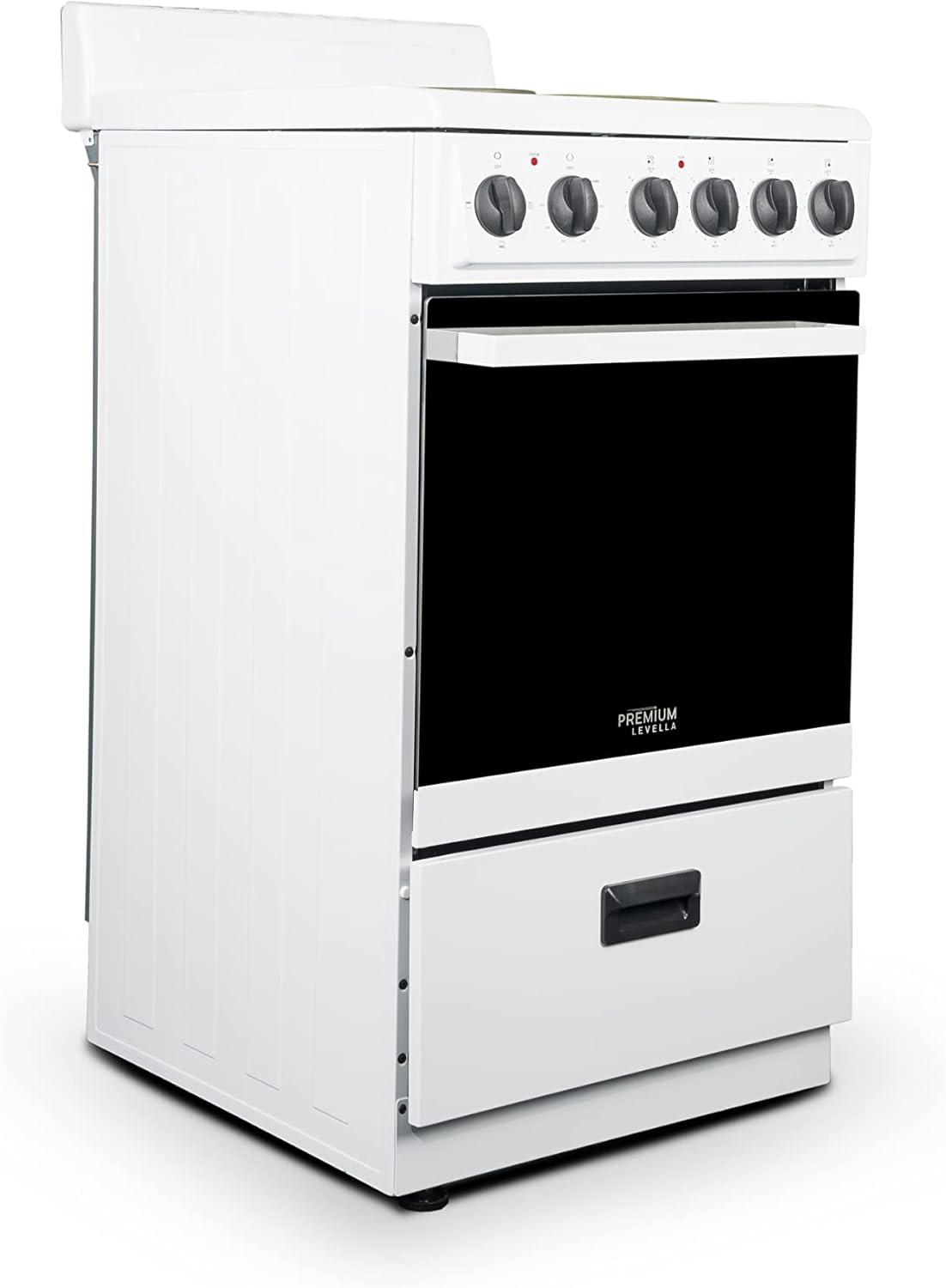 Premium Levella 20" 2.2 Cubic Feet Smart Electric Free Standing Range with 4 Burners