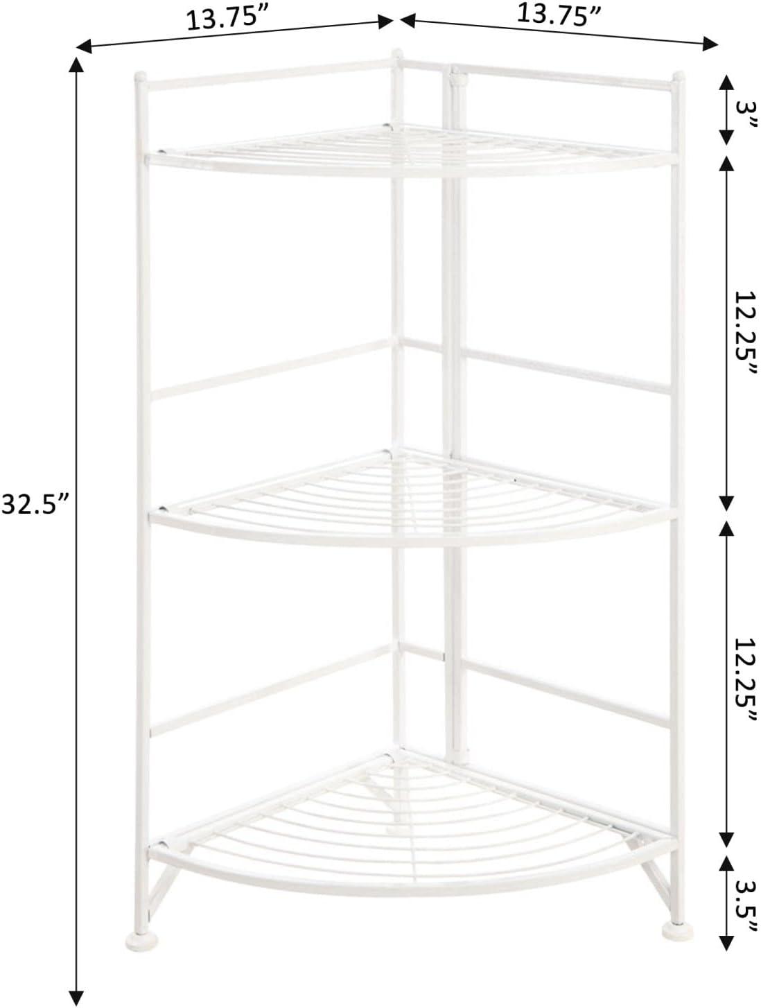 Convenience Concepts Designs2Go Corner Plant Stand in White Metal Frame Finish