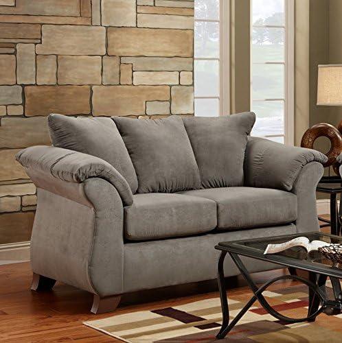 Roundhill Furniture Aruca Sensations Grey Microfiber Sofa and Loveseat Set