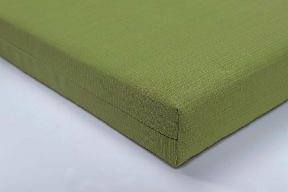 Outdoor Bench Cushion - Green Forsyth Solid - Pillow Perfect: Weather-Resistant, Fade-Resistant with Zipper Closure