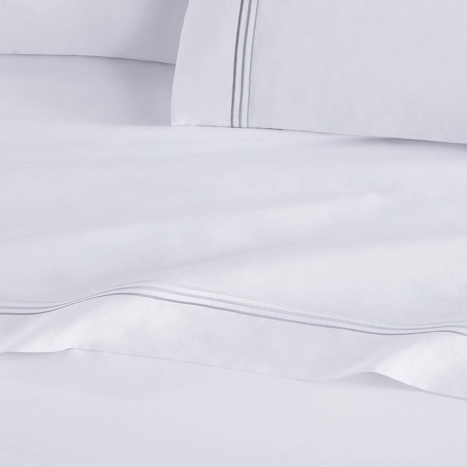 Aston & Arden Sateen Sheet Set (4 Pieces), 2 Pillowcases, 1 Flat Sheet, 1 Fitted Sheet