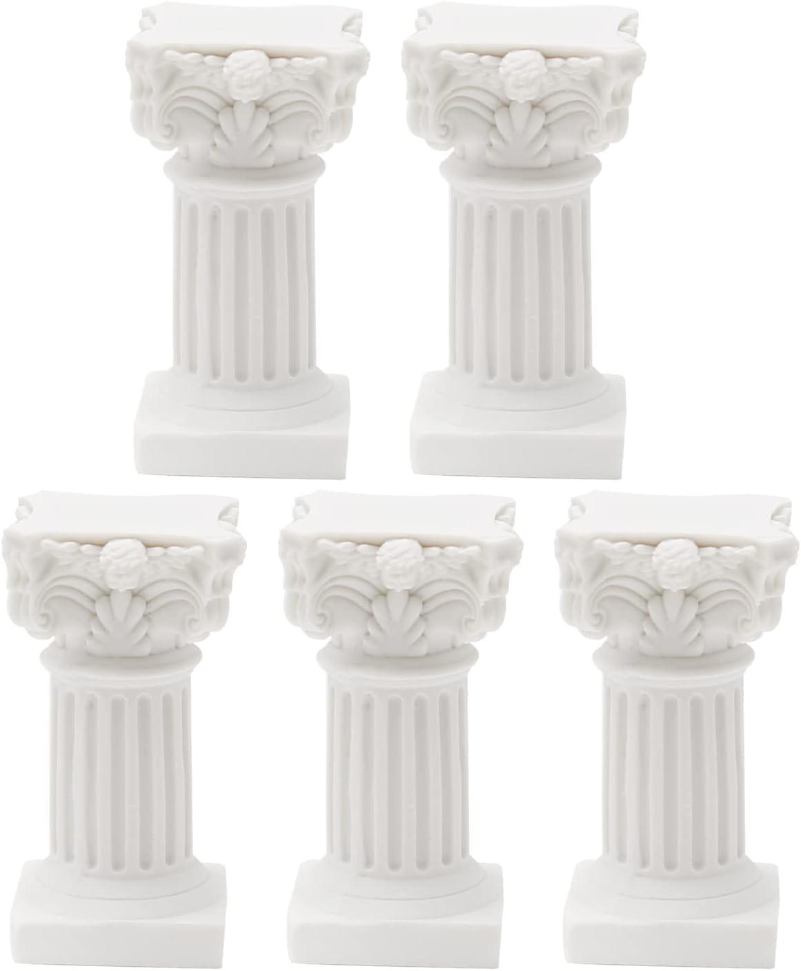 5Pcs Roman Pillar Statues Resin Pedestal Stand Roman Pillar Greek Column Statues