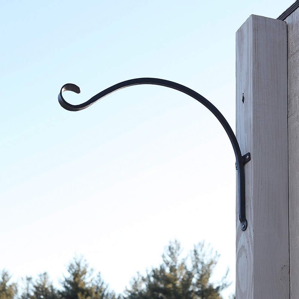 Achla Designs TSH-06 Curved, 18-inch Wrought Iron Wall Bracket Hook, Black