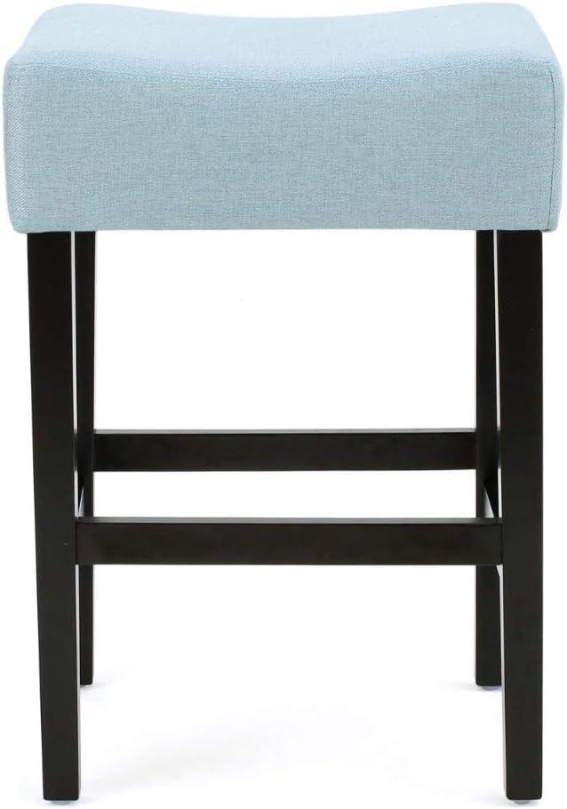 Set of 2 26" Lopez Backless Counter Height Barstools Polyester Upholstery, Rubberwood Legs - Christopher Knight Home
