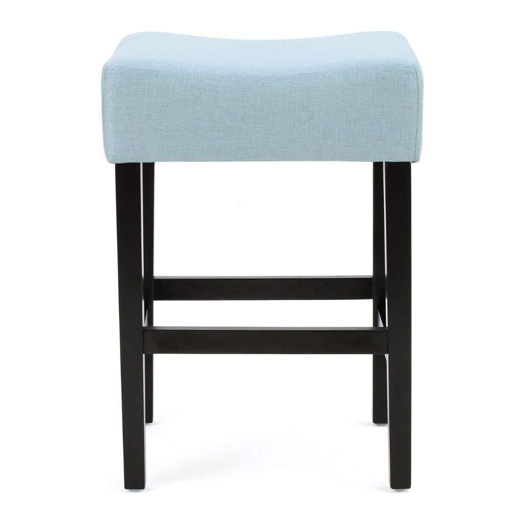 Christopher Knight Home 25.75" Set of 2 Lopez Counter Height Barstool Light Blue: Upholstered, Rubberwood Legs