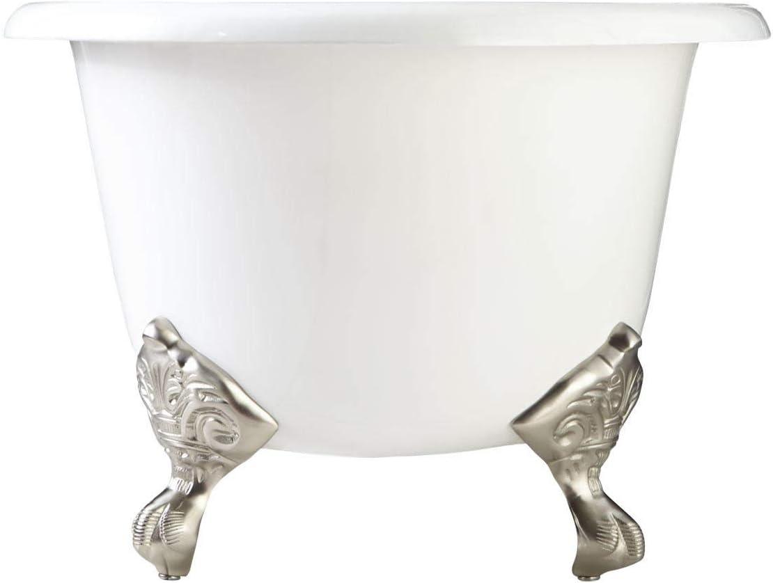 Sanford 60" White Cast Iron Clawfoot Soaking Tub