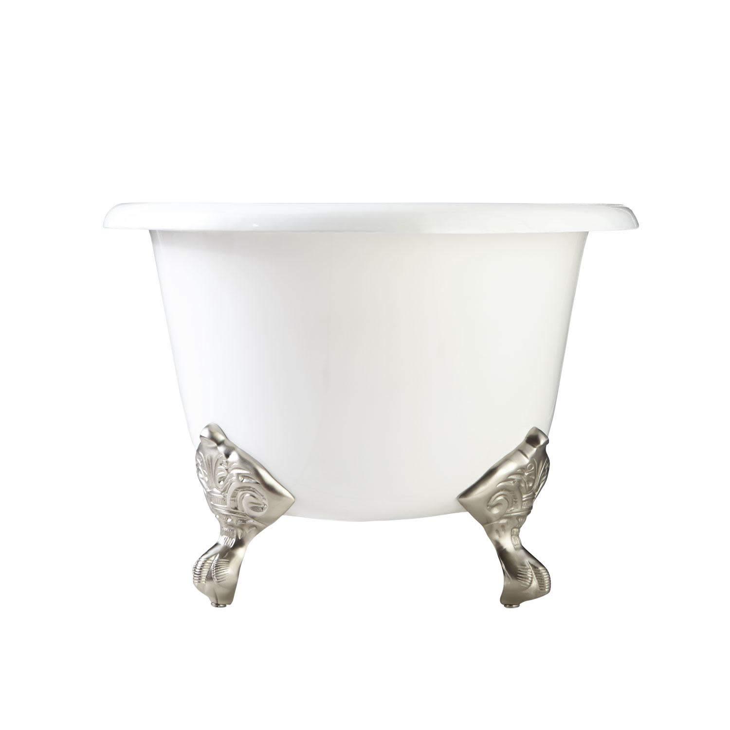 Sanford 60" White Cast Iron Clawfoot Soaking Tub