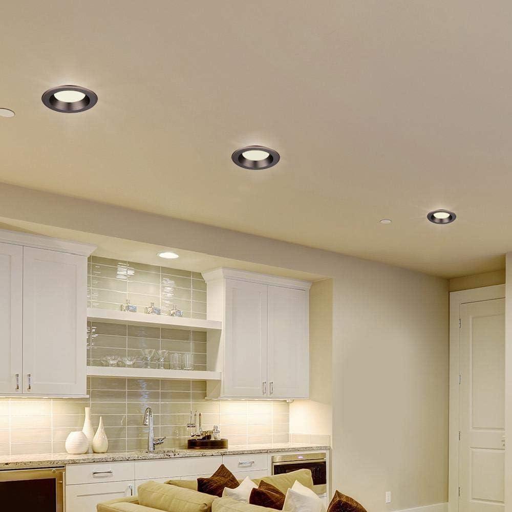 4-Inch Bronze LED Recessed Ceiling Light with Baffle Trim