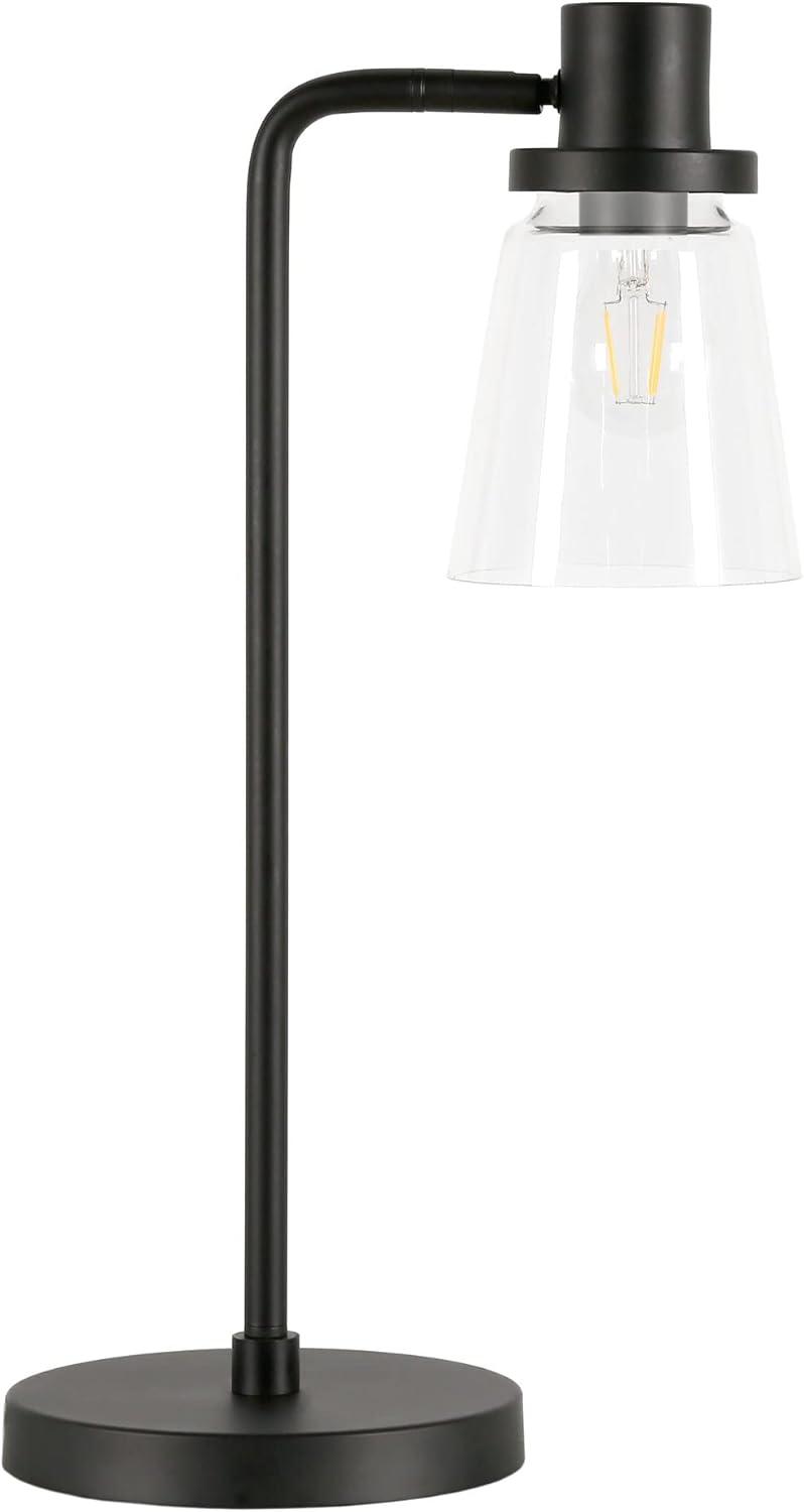 Granville 21" Blackened Bronze Smart Table Lamp with Clear Glass Shade