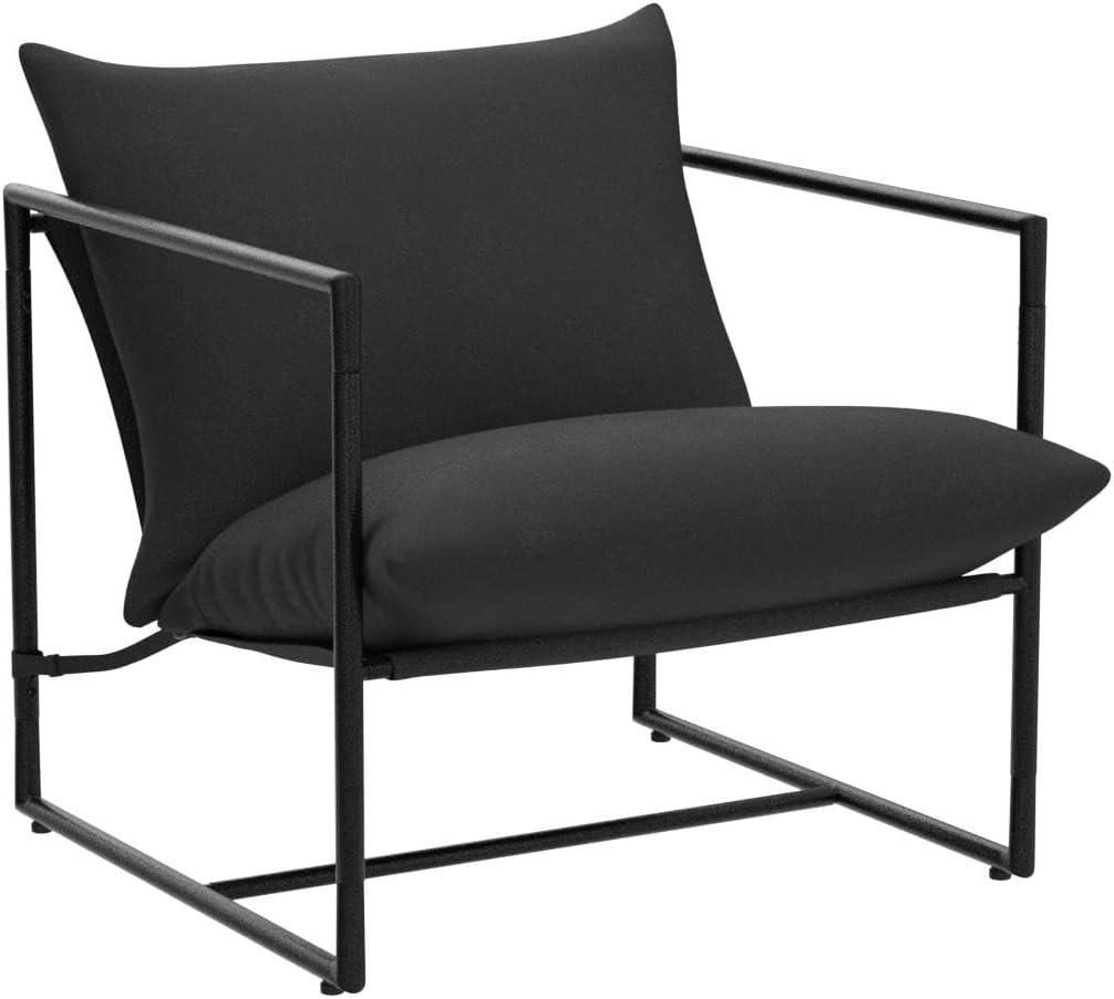 Zinus Aidan Metal Framed Sling Indoor Accent Chair, Black