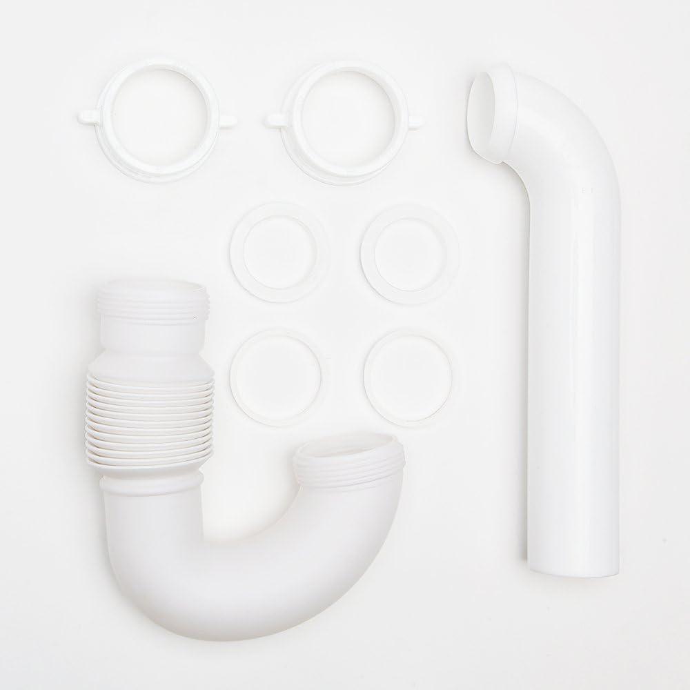 White Expandable and Flexible Universal P-Trap