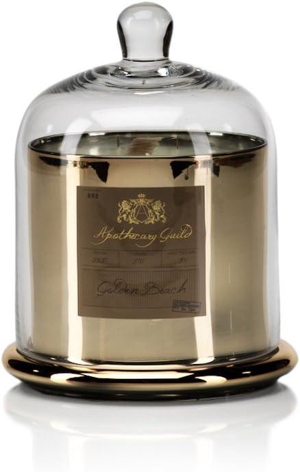 Golden Beach Scented Glass Jar Candle with Bell Cloche