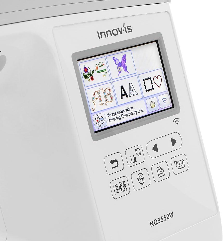Brother NQ3550W Sewing & Embroidery Machine, 6" x 10" Field Size, 291 Stitches, Includes BES Lettering Software + Brother Magnetic SAMF180 Hoop + Mr. Vac & Mrs. Sew - Embroidery + Sewing Videos
