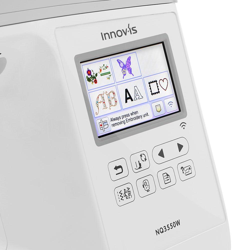 Brother NQ3550W Sewing & Embroidery Machine, 6" x 10" Field Size, 291 Stitches, Includes BES Lettering Software + Brother Magnetic SAMF180 Hoop + Mr. Vac & Mrs. Sew - Embroidery + Sewing Videos