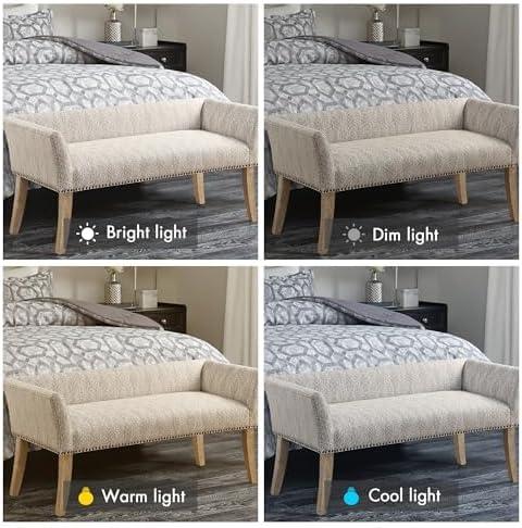 Madera Accent Bench Taupe: Madison Park, Rectangle, Nailhead Trim, Polyester Upholstery, Wood Legs