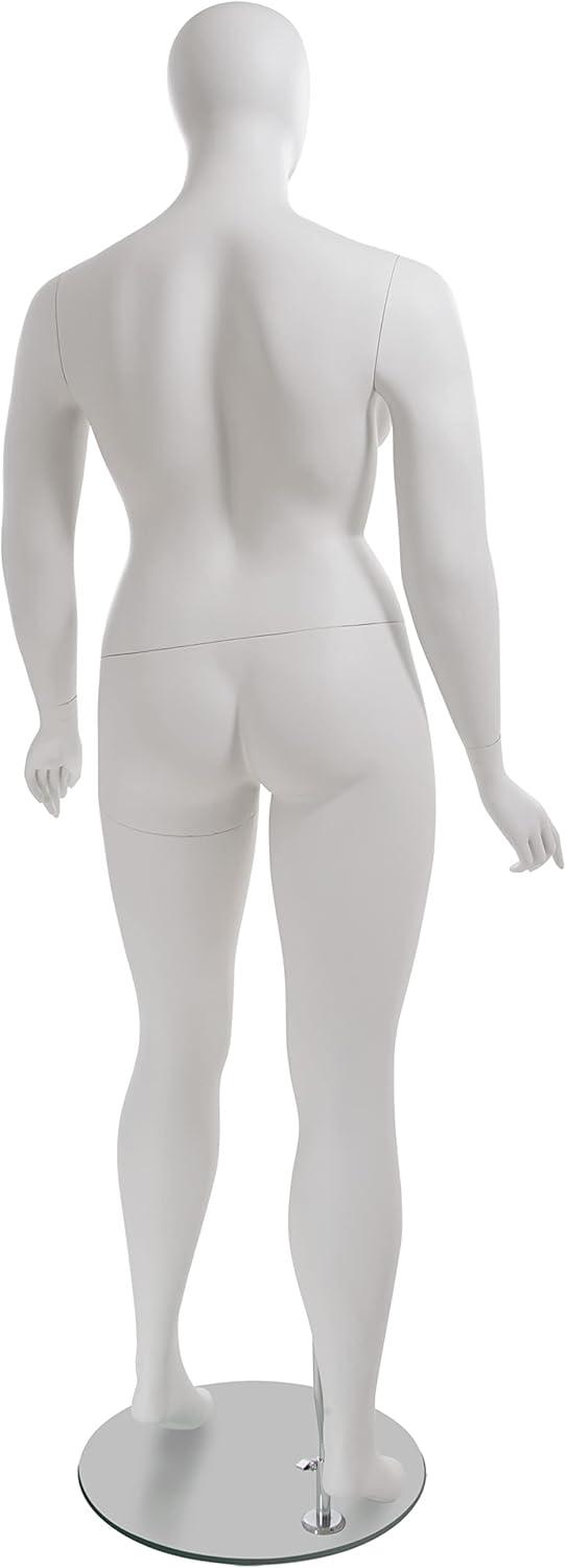 Amber Plus-Size Headless Mannequin with Matte White Finish