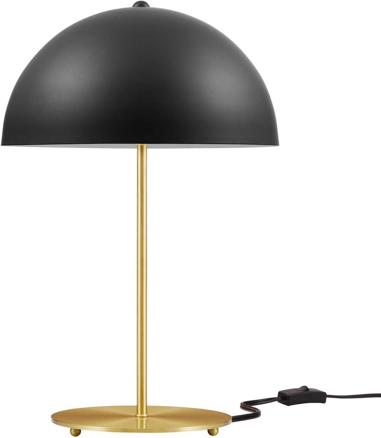 Modway Ideal Metal Table Lamp in Black Satin Brass