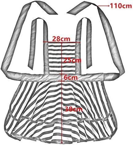 Hyzrz Lovely Handmade Cotton Retro Black Aprons for Women Girls Cake Kitchen Cook Apron for Mother's Gift (Red Rose)