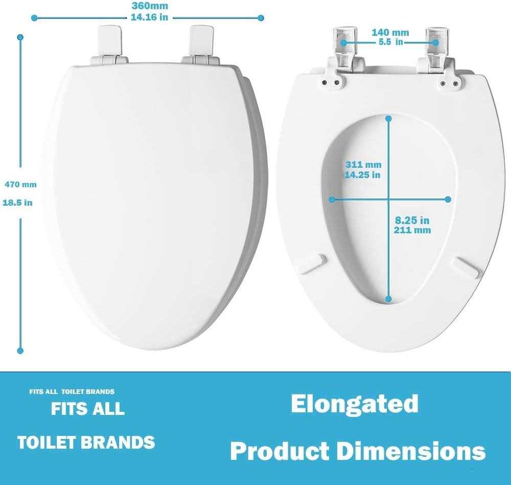 KOHLER 4636-RL-0 Cachet ReadyLatch Elongated Toilet Seat, Quiet-Close Lid and Seat, Countoured Seat, Grip-Tight Bumpers and Installation Hardware, White