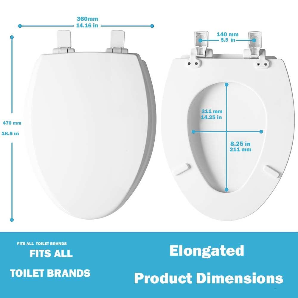 KOHLER 4636-RL-0 Cachet ReadyLatch Elongated Toilet Seat, Quiet-Close Lid and Seat, Countoured Seat, Grip-Tight Bumpers and Installation Hardware, White