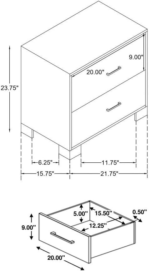 Sidney 2-drawer Nightstand Rustic Pine