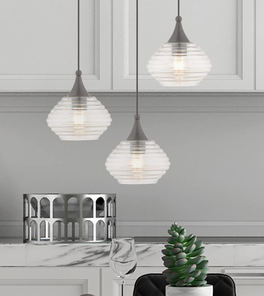 Livex Lighting Art Glass 1 - Light Pendant in English Bronze