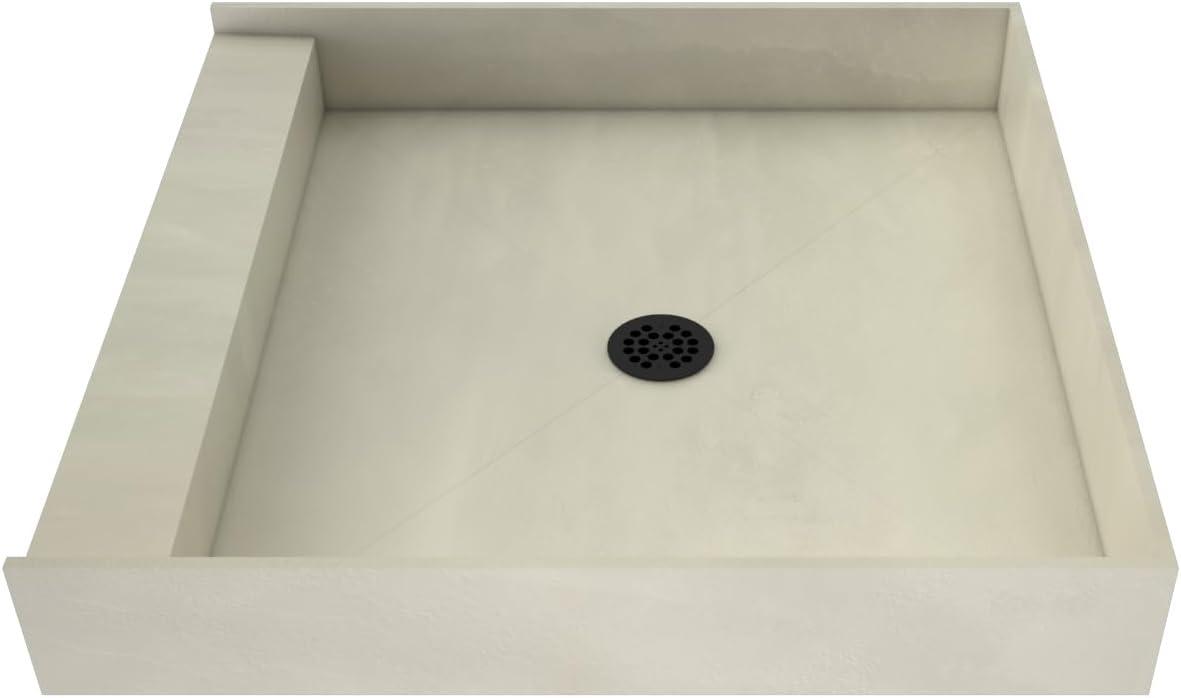 36" x 36" Matte Black Shower Base with Center Drain