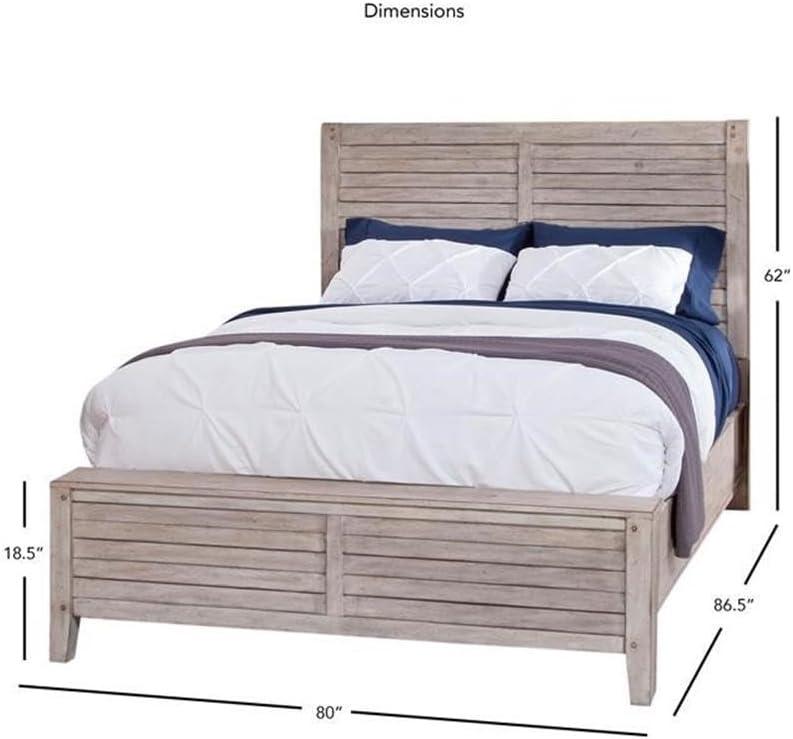 American Woodcrafters Aurora White-washed Wood King Double Panel Bed