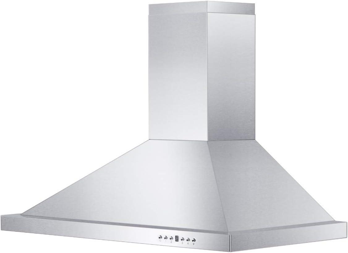 36" 400 CFM Convertible Wall Mount Range Hood in Brushed Stainless Steel