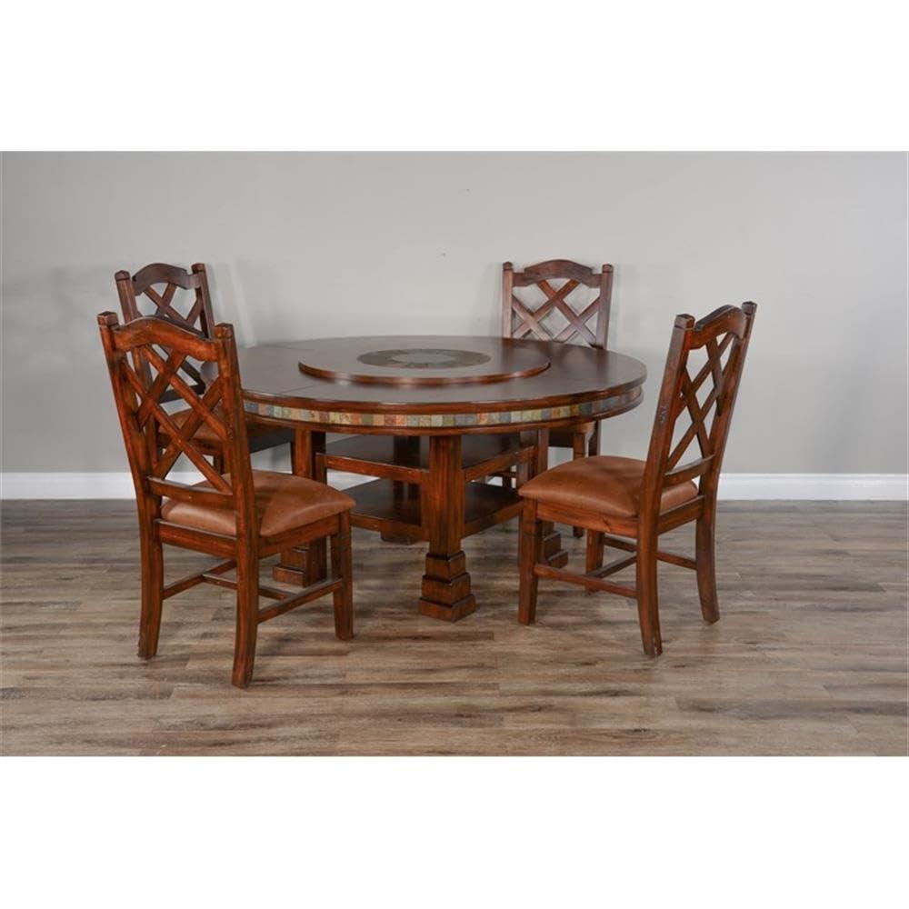 Sunny Designs Santa Fe 60" Round Dining Table with Lazy Susan