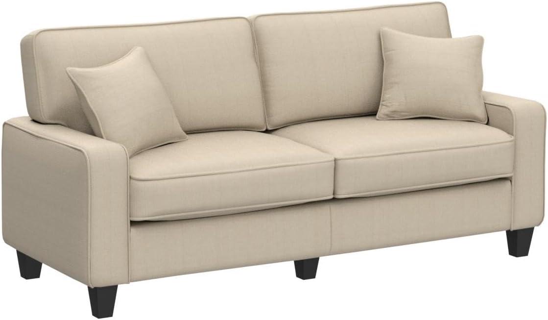 Serta Palisades 73" Track Arm Sofa, Easy Care Fabric, Soft Pillow Back, Pocket Coil Seat Cushions