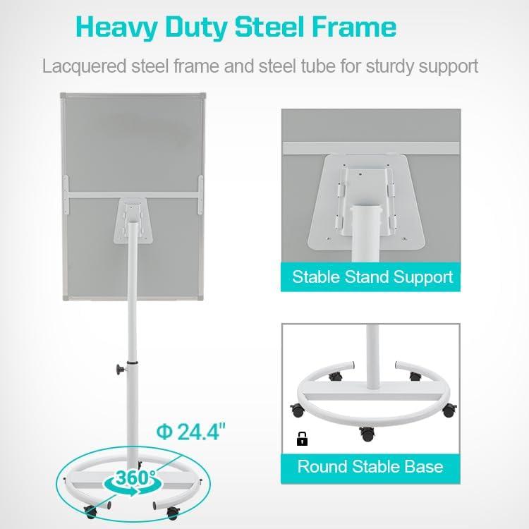 Adjustable Magnetic Whiteboard Easel with Tripod Stand and Flipchart