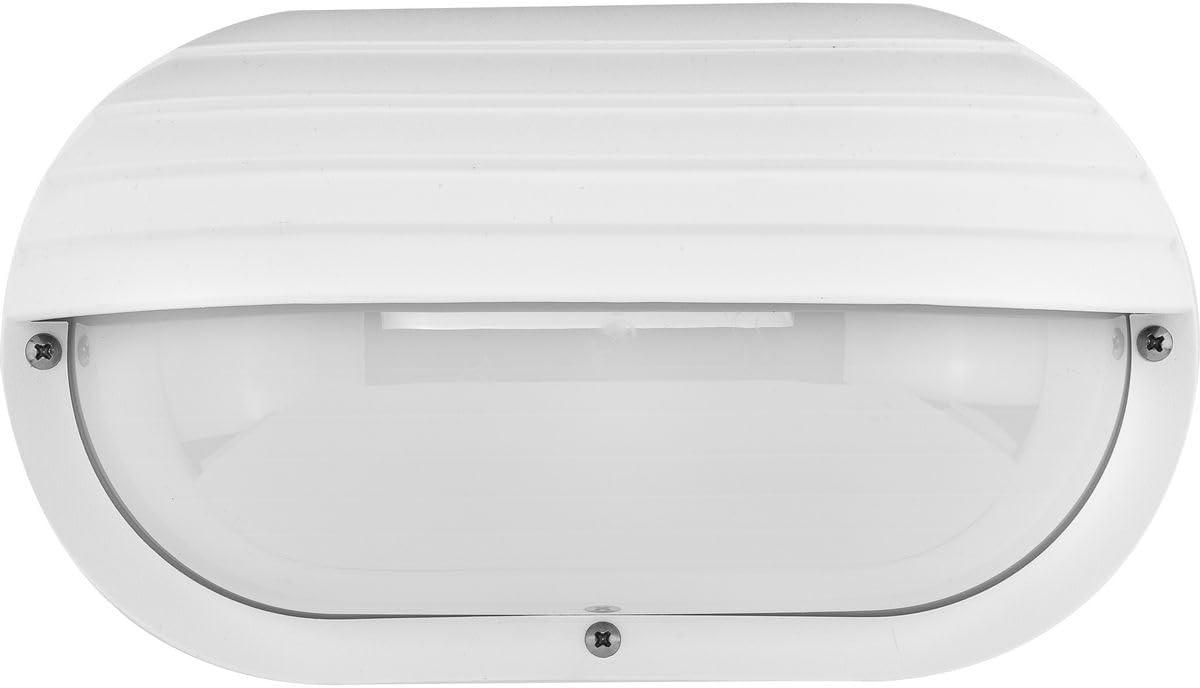 Progress Lighting, Bulkhead Collection, 1-Light Wall/Ceiling Mount, White, Polycarbonate Shade