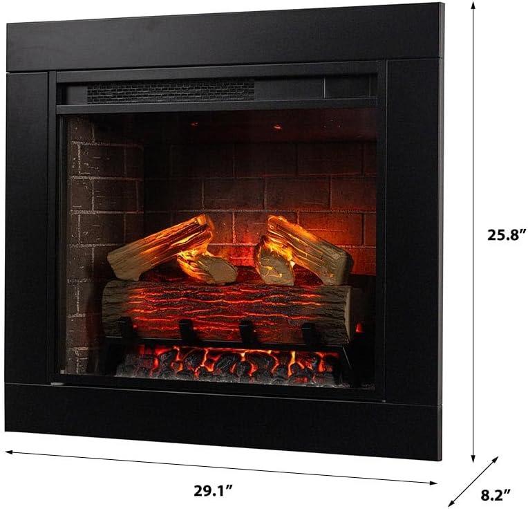 Uptown 33" Infrared Electric Fireplace Insert Heater with Trim Kit, Compatible with Alexa & Google, Remote Control