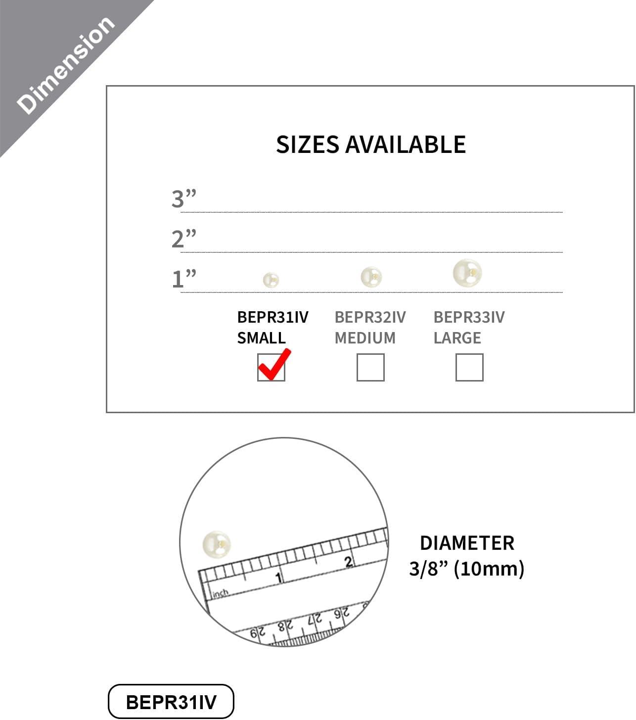 WGV Small Ivory Plastic Pearl Beads in 1 LB Bag, 0.4"(10 mm), Approx 720 Pearls, No Holes, Vase Filler, Loose Table Scatter, Art Crafts