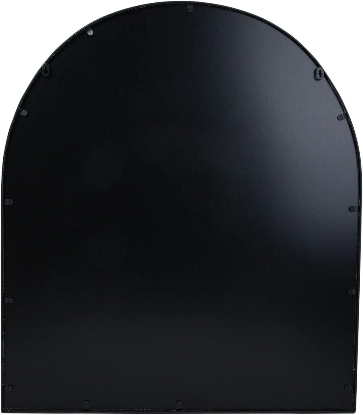 Arched Black Metal Framed Wall Mirror