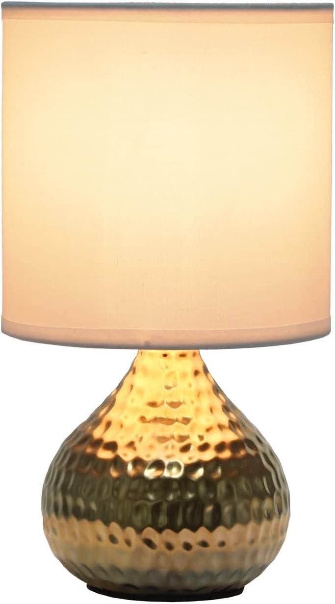 Hammered Drip Mini Table Lamp with Fabric Shade - Simple Designs