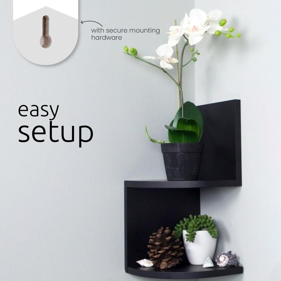 Kiera Grace Kieragrace Retro Set of 2 Count Floating-Shelves, Black, 2