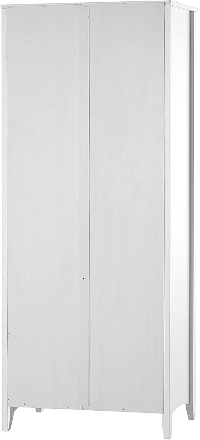 Camaflexi 72” Shaker Style 6-Shelf Wooden Bookcase Closed Back Storage Shelf, White