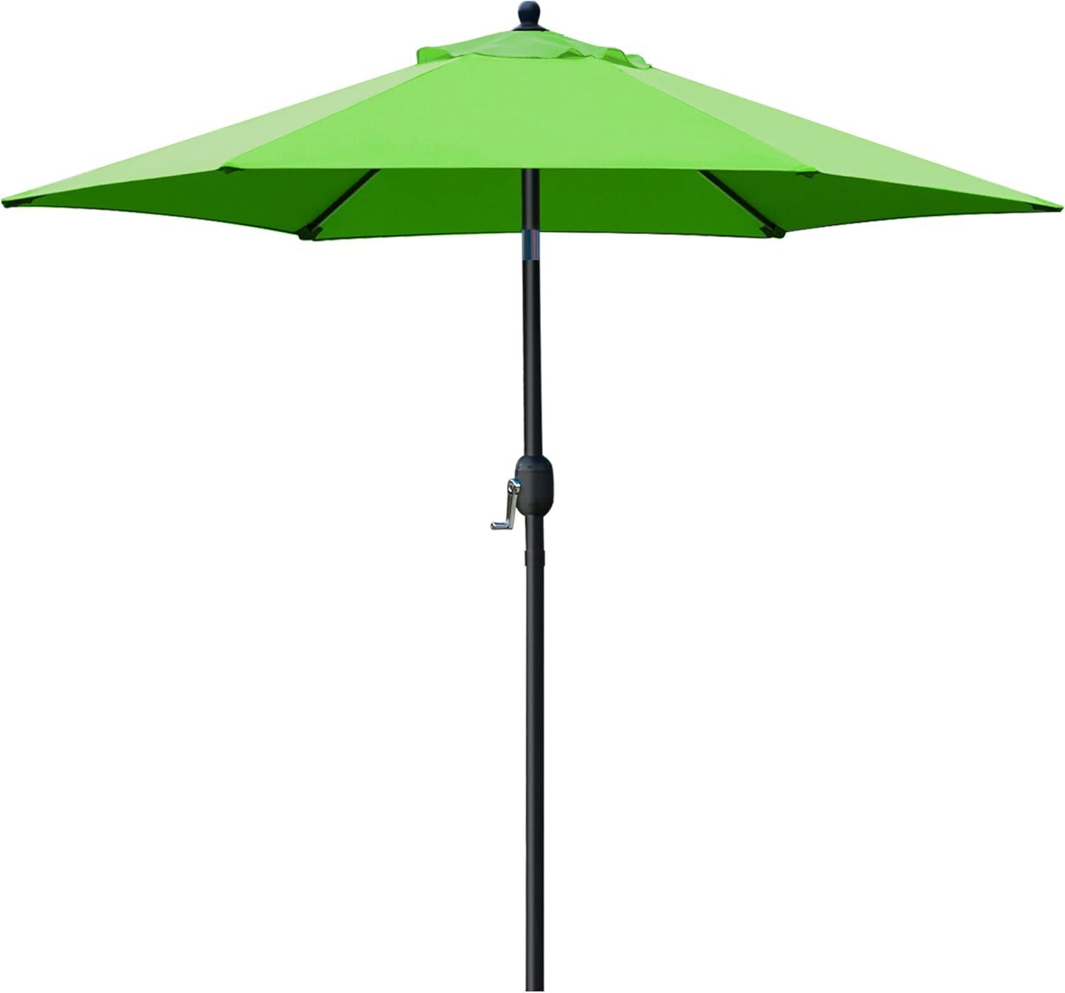 7.5 ft Grass Green Aluminum Market Patio Umbrella with Stand