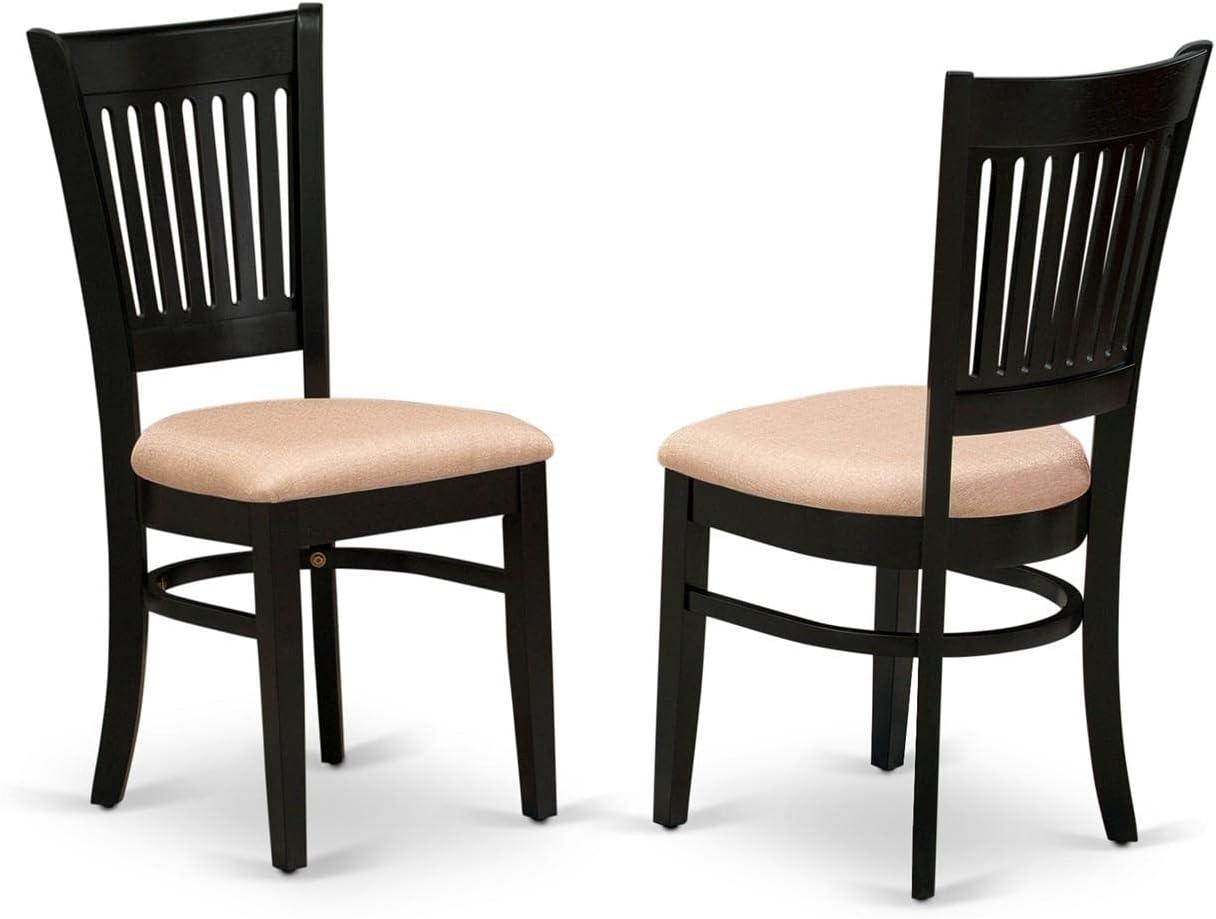 East West Furniture Dublin 3-piece Wood Dining Set with Fabric Seat in Black