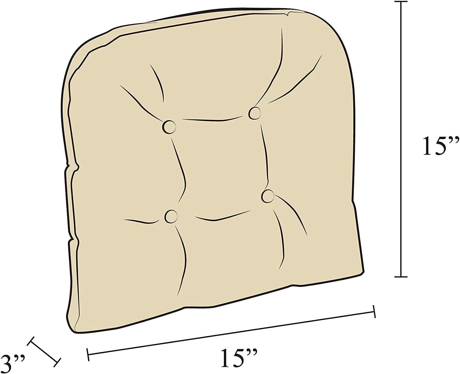 Klear Vu Gripper Overstuffed Universal Non-Slip Dining Chair Cushions for Kitchen Decor or Office Use, U-Shaped Skid-Proof Seat Pad, 15x15 Inches, 2 Count (Pack of 1), Linear Bluestone