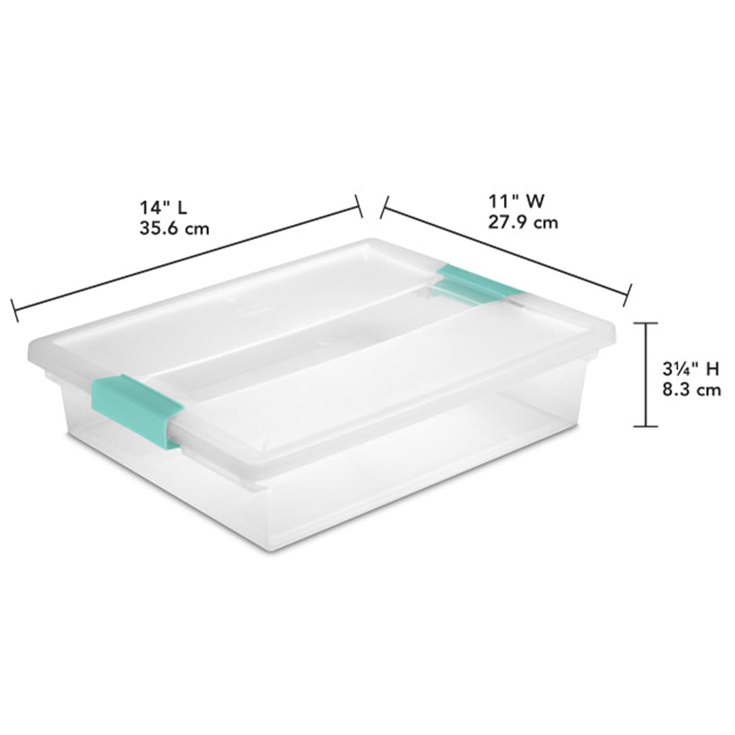 Sterilite Sterilite Plastic Stackable Storage Bin w/Clear Latch Lid (Set of 6)