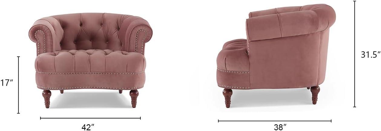 Jennifer Taylor Home La Rosa 42" Victorian Tufted Upholstered Living Room Accent Chair, Burgundy