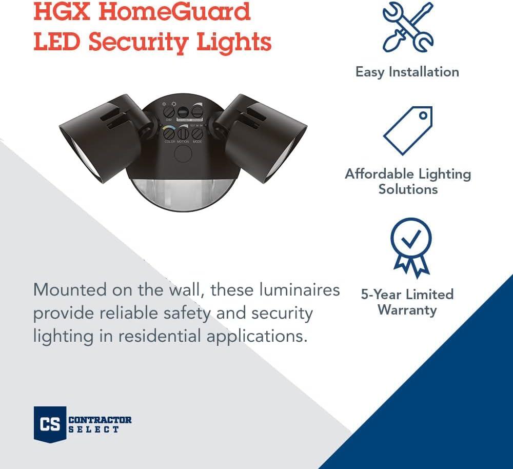 Lithonia Lighting 2 - Head Hardwired Dusk to Dawn Outdoor Security Flood Light with Motion Sensor